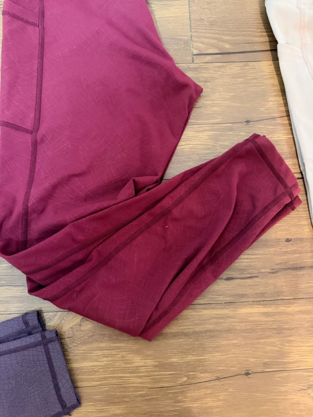 Sunzel High Rise Leggings Bundle Lot Medium Purple Red Tan Black Cheetah - Picture 5 of 8